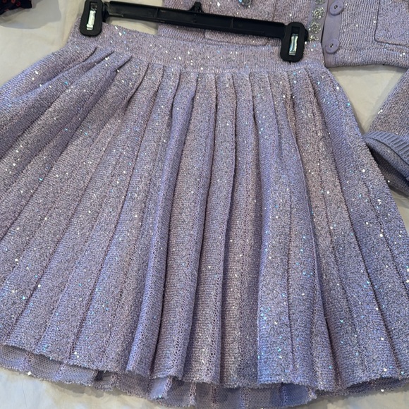 SELF PORTRAIT purple lurex knit skirt - Picture 16 of 17